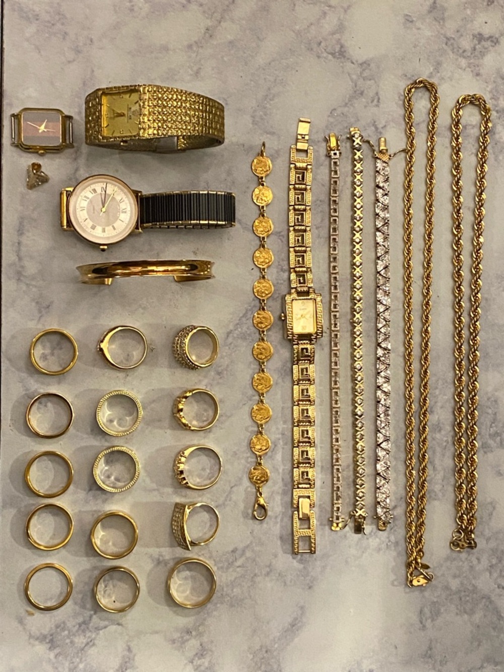 **  SOLD **  Vintage Gold Plated & 925 Sterling Jewelry Lot - 25+ Pieces